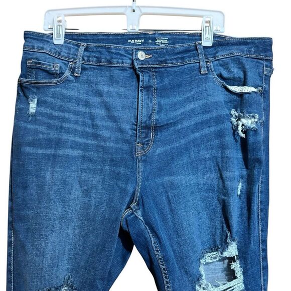 Old Navy Jeans Womens 18 Blue 360 Stretch Extra High Rise Rockstar Super Skinny - Picture 2 of 8